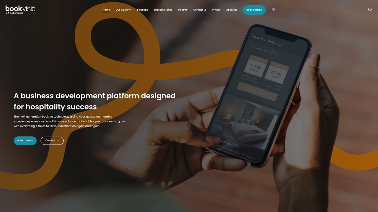 Screenshot of BookVisit website