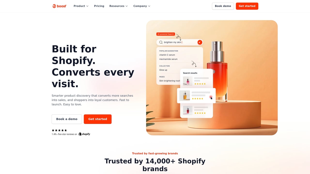 Screenshot of Boost Commerce website
