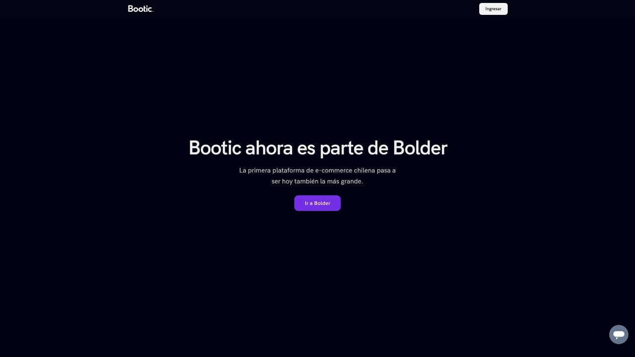 Screenshot of Bootic website