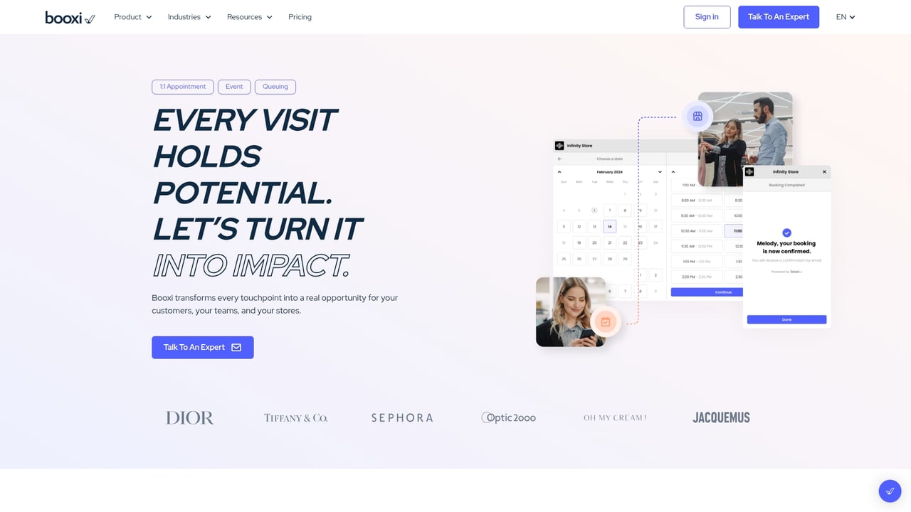 Screenshot of Booxi website