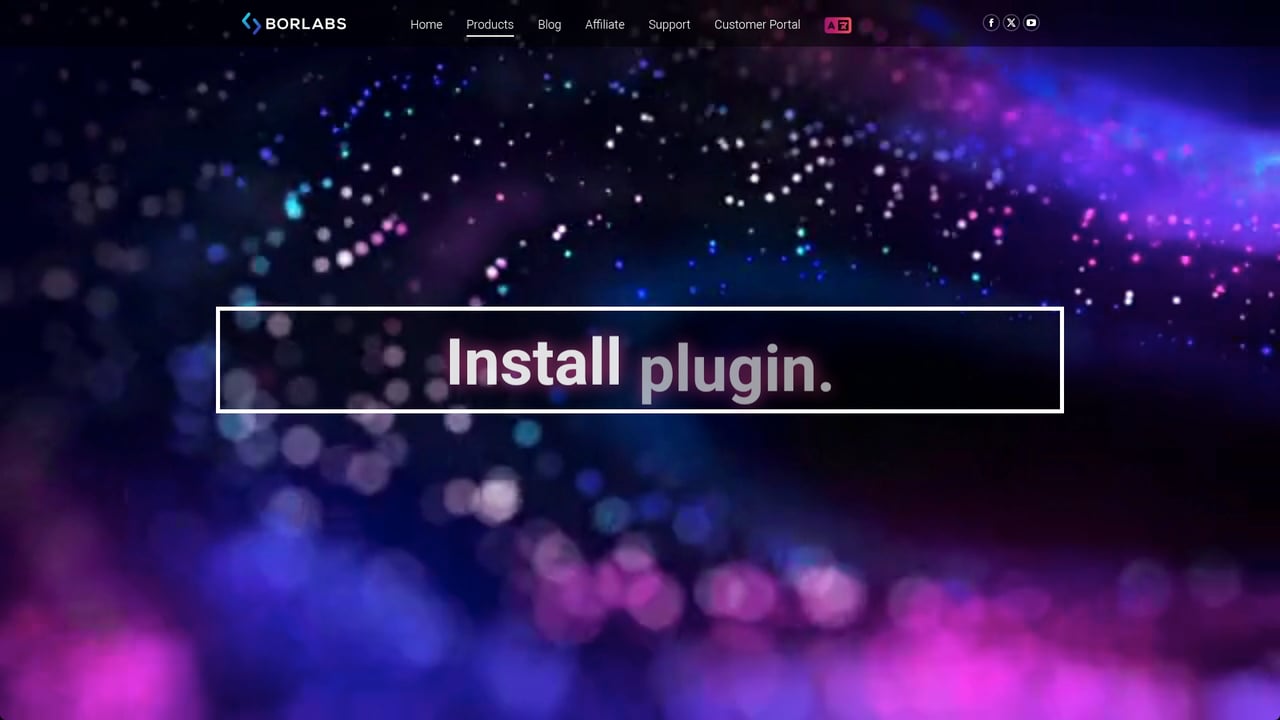 Screenshot of Borlabs Cookie website