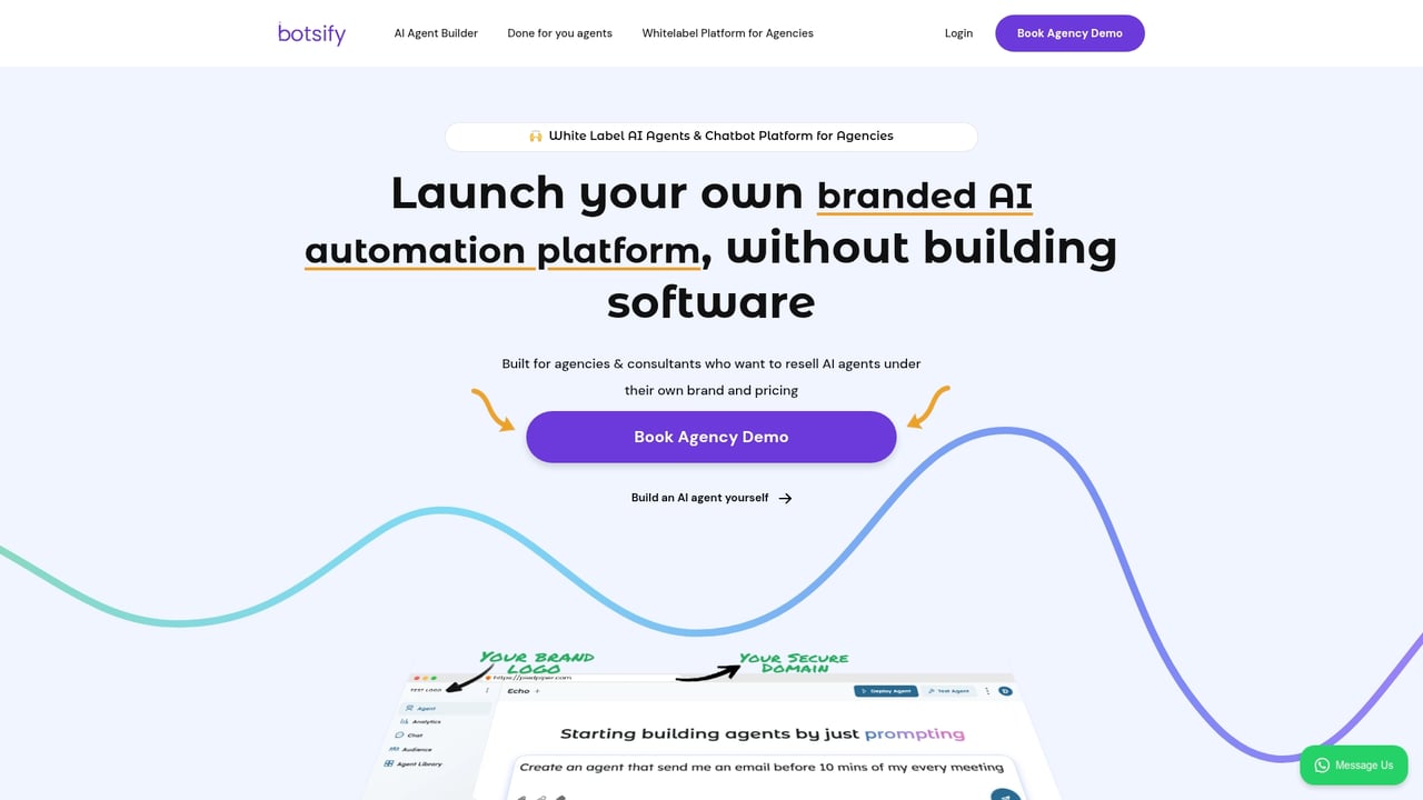 Screenshot of Botsify website