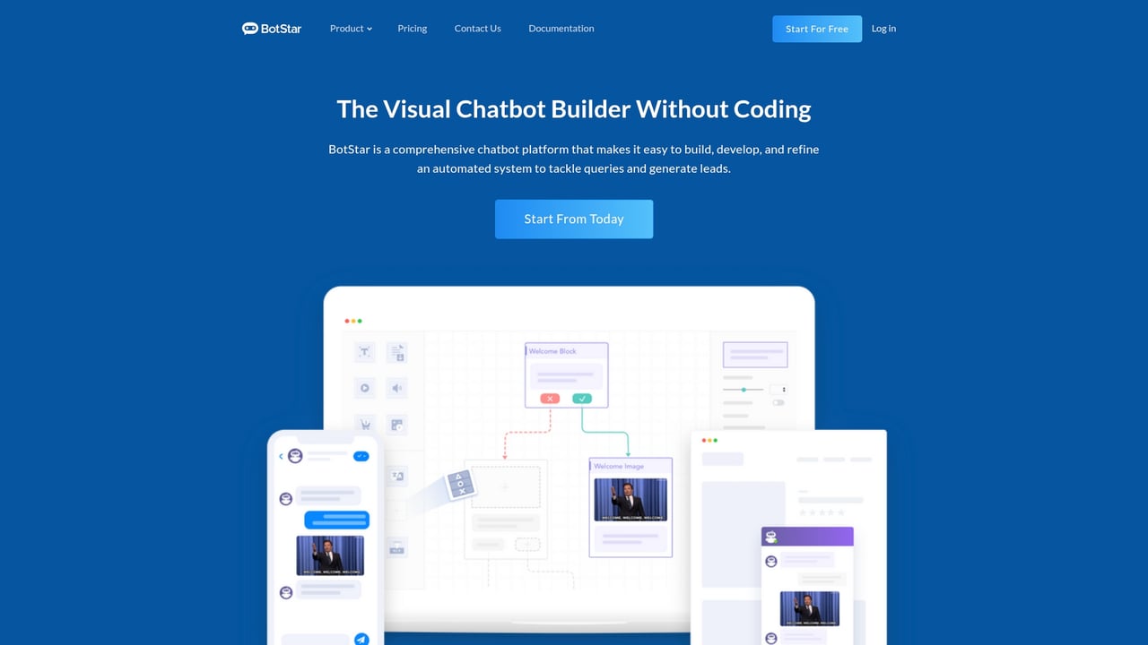 Screenshot of BotStar website