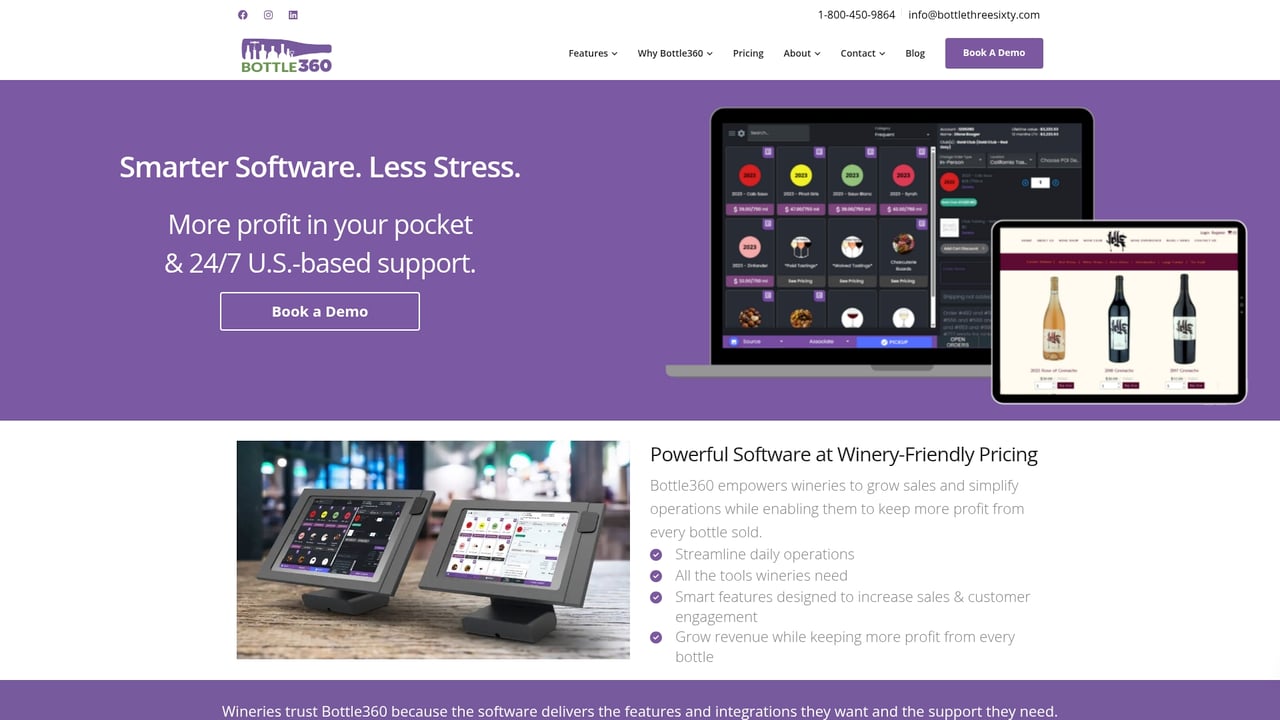 Screenshot of Bottle360 website