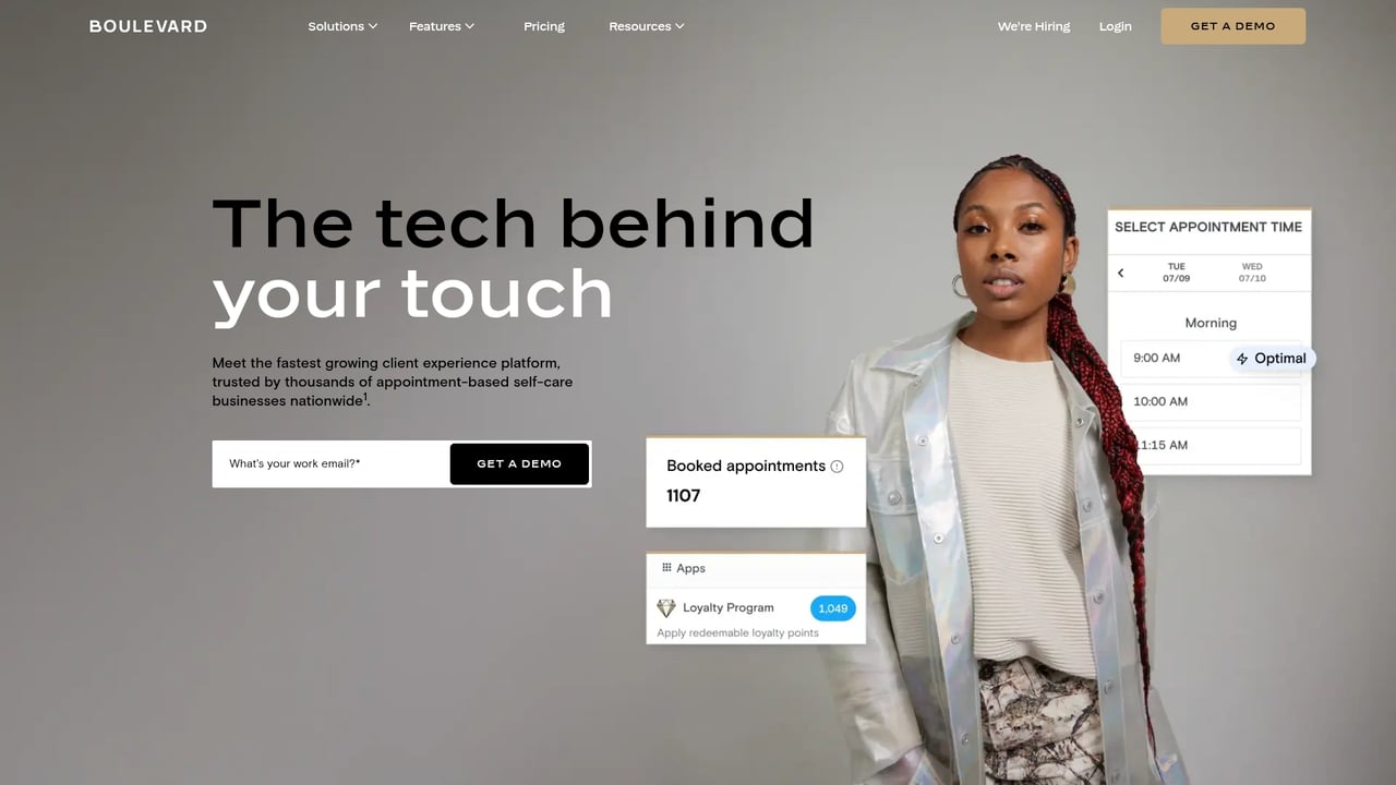Screenshot of Boulevard website