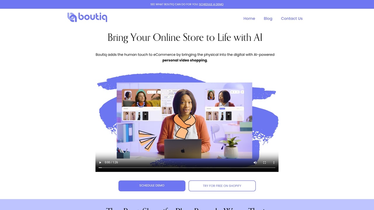 Screenshot of Boutiq website
