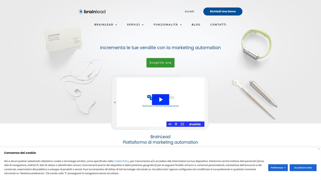Screenshot of Brainlead website