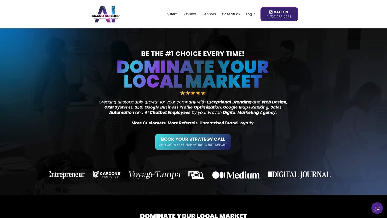 Screenshot of BrandBuilderAI website