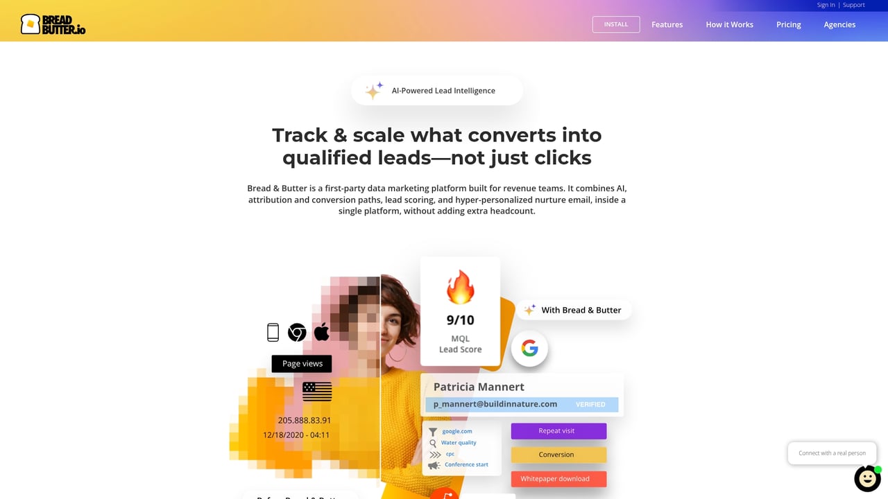 Screenshot of Bread & Butter website