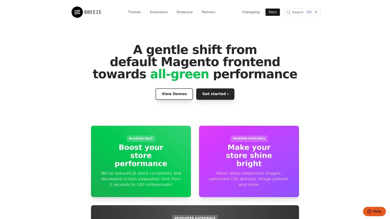 Screenshot of Breeze website