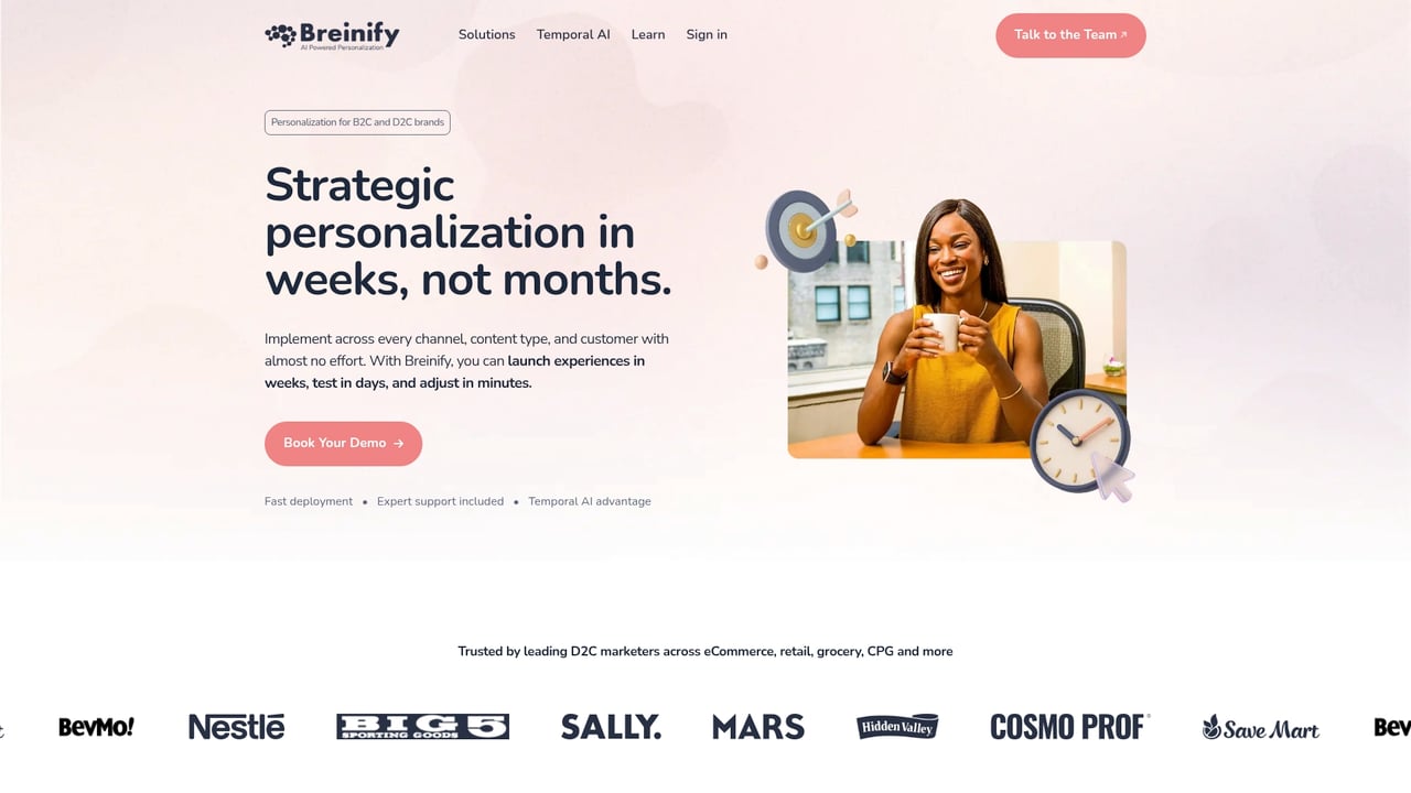 Screenshot of Breinify website