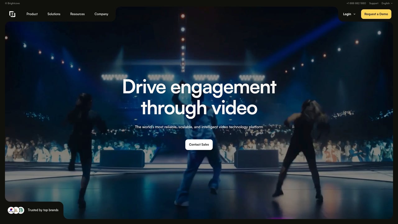 Screenshot of Brightcove website