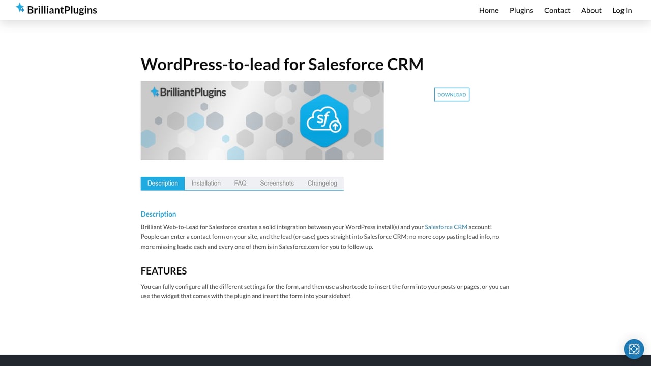 Screenshot of Brilliant Web-to-Lead website