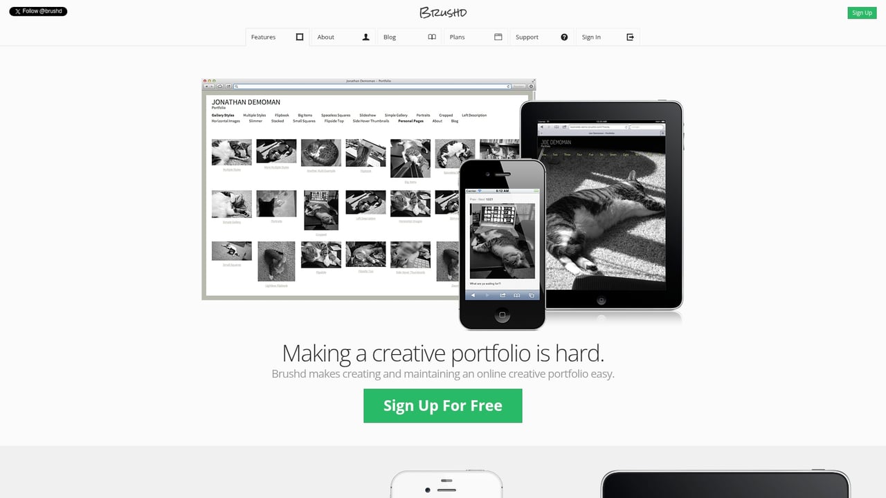 Screenshot of Brushd website