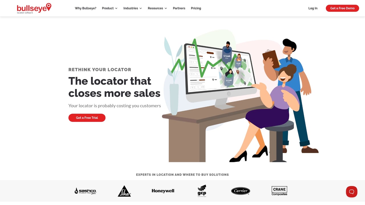 Screenshot of Bullseye website