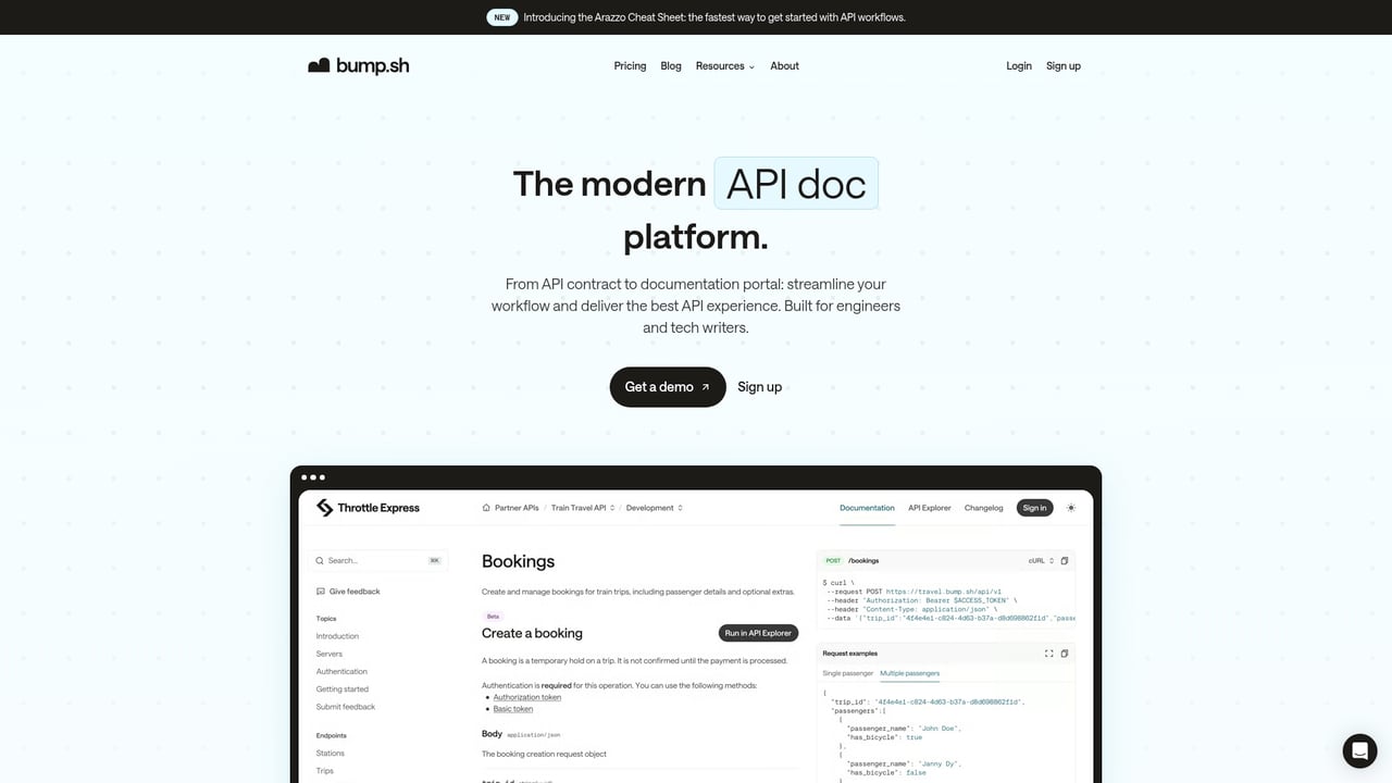 Screenshot of Bump website