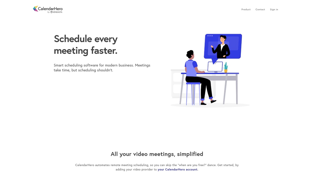 Screenshot of CalendarHero website