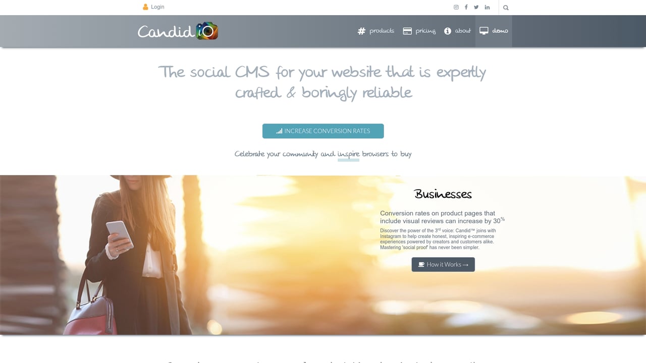 Screenshot of Candid website