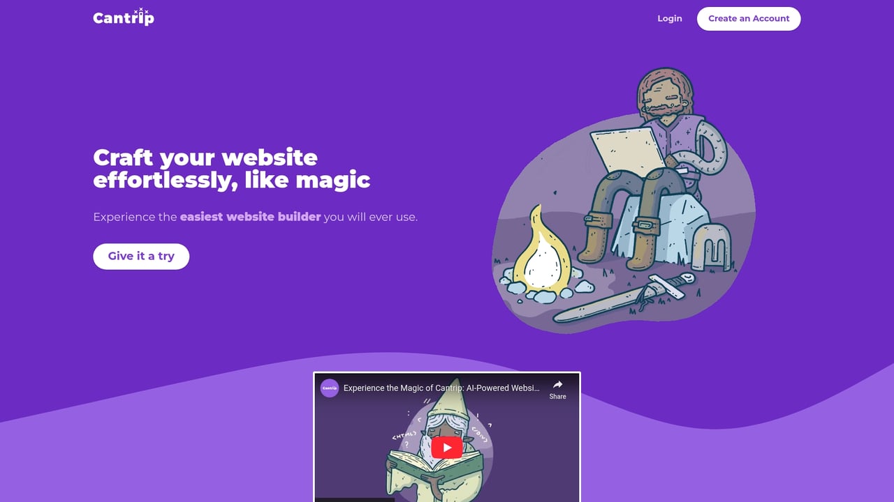 Screenshot of Cantrip website