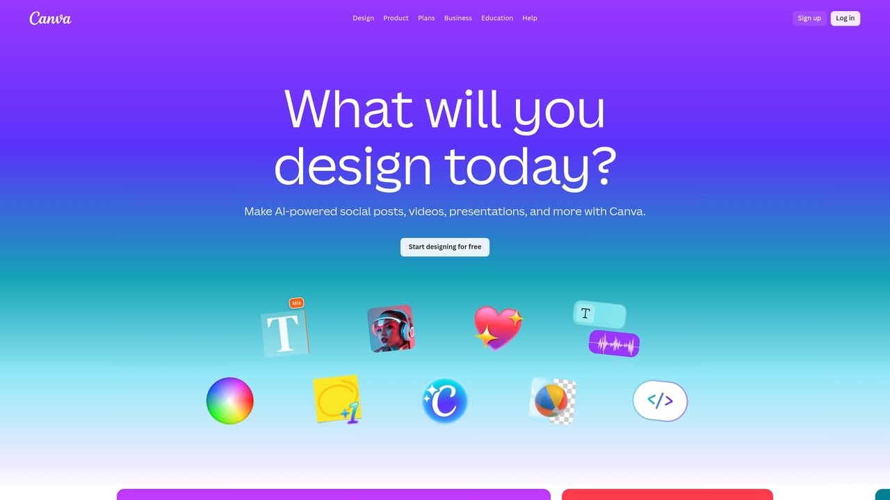 Screenshot of Canva website