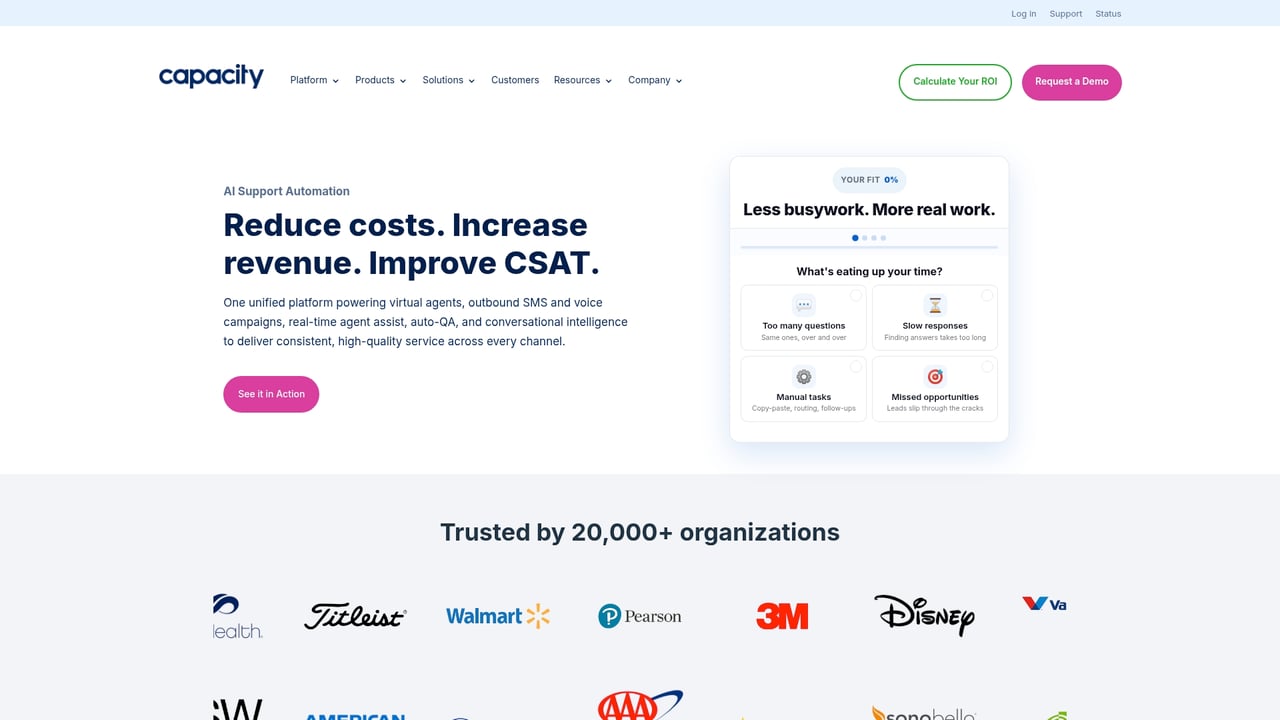 Screenshot of Capacity website