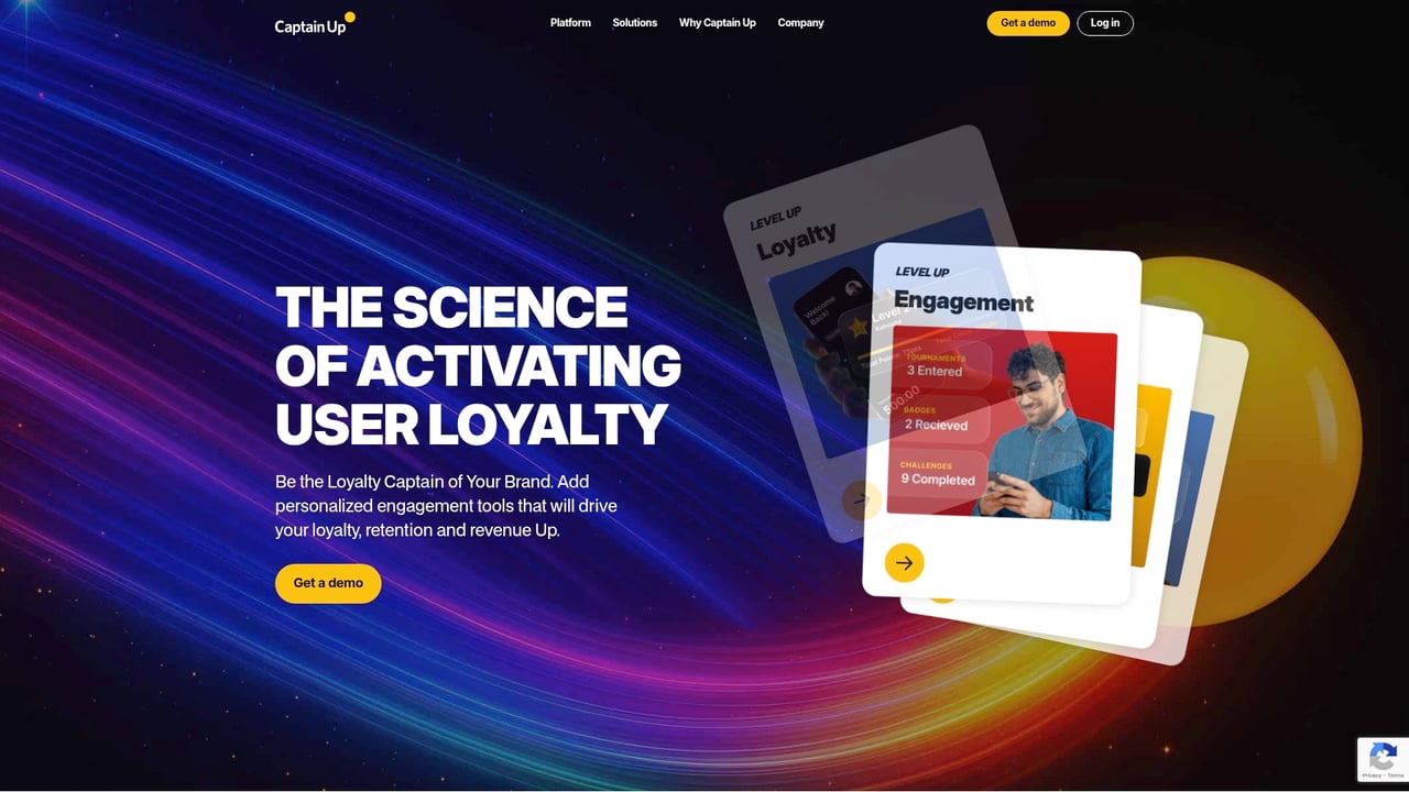 Screenshot of Captain Up website