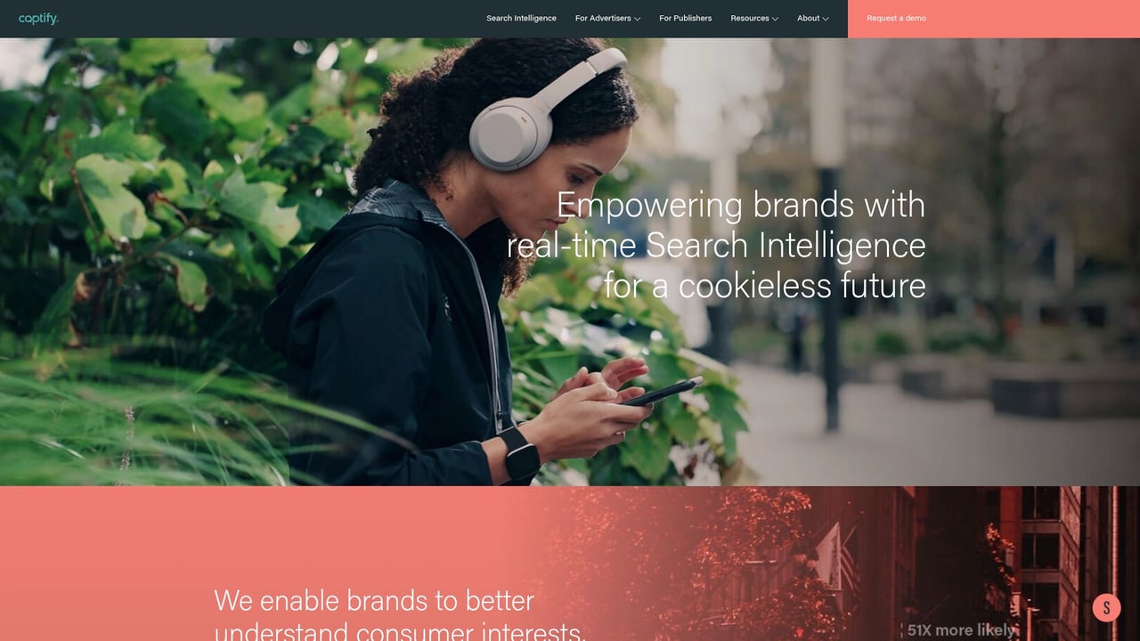 Screenshot of Captify website