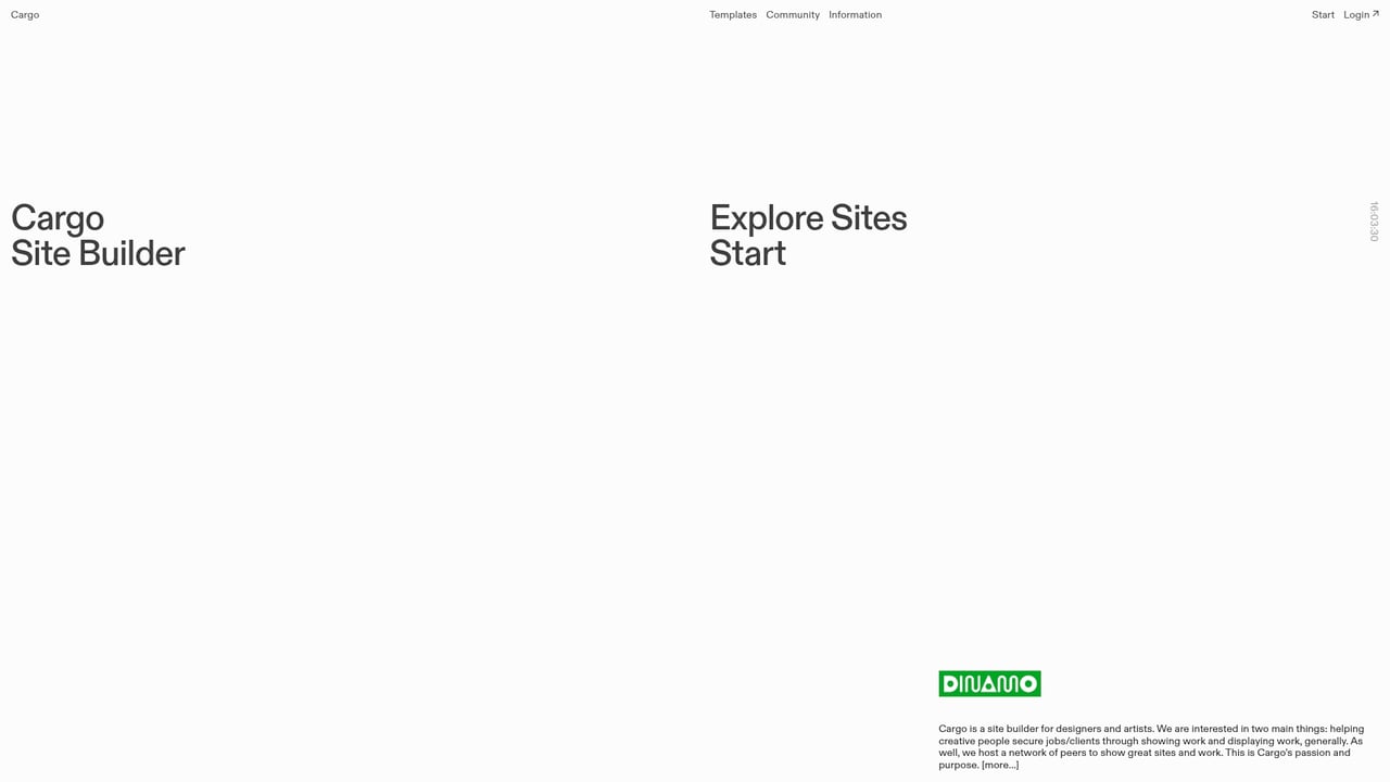 Screenshot of Cargo website