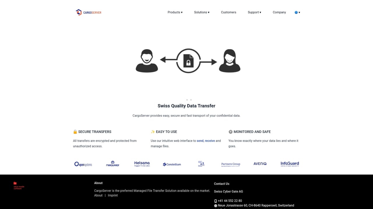 Screenshot of CargoServer website