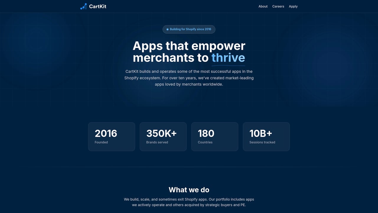 Screenshot of CartKit website