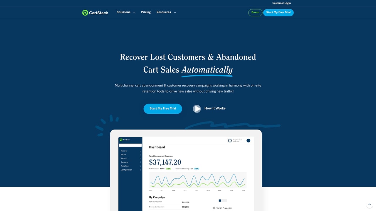 Screenshot of CartStack website