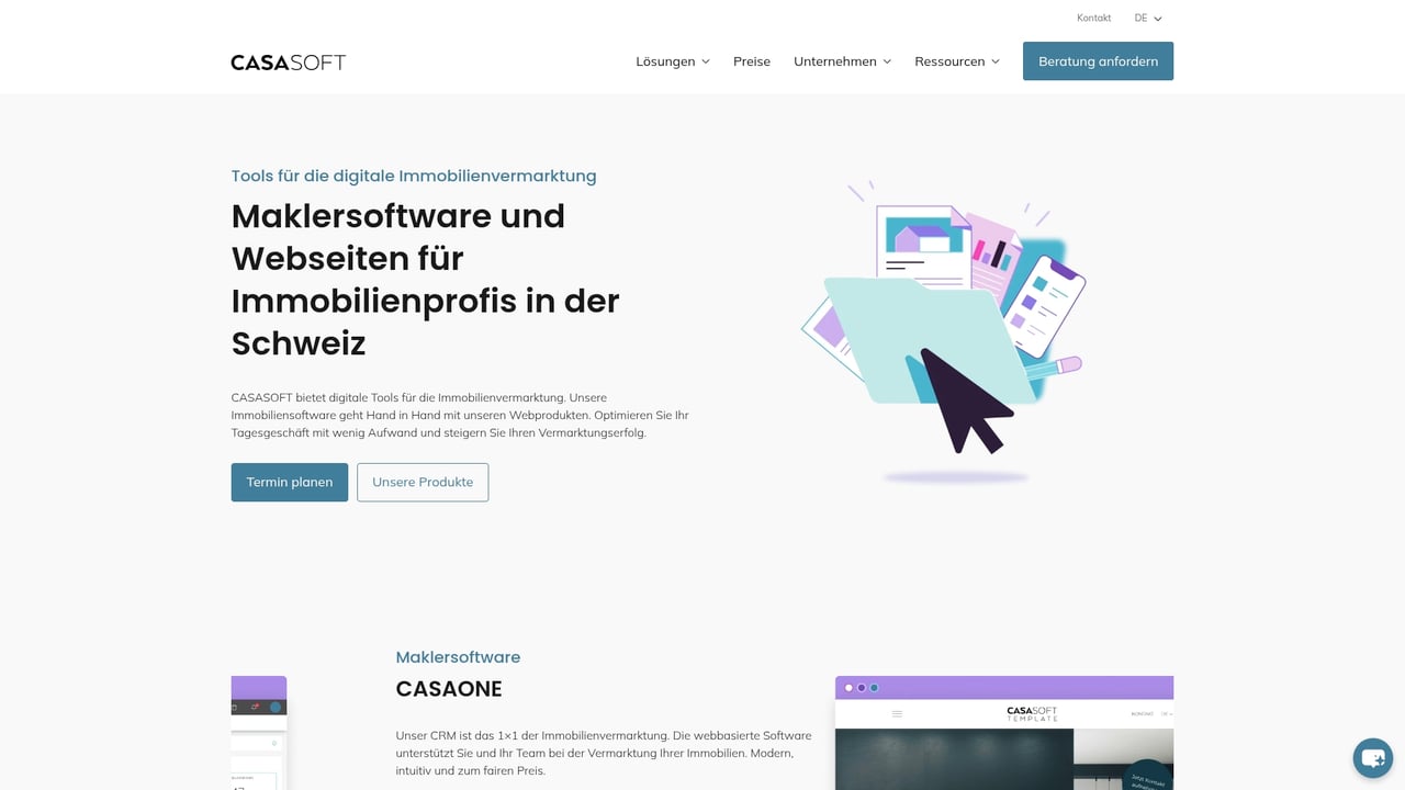 Screenshot of CasaSoft website