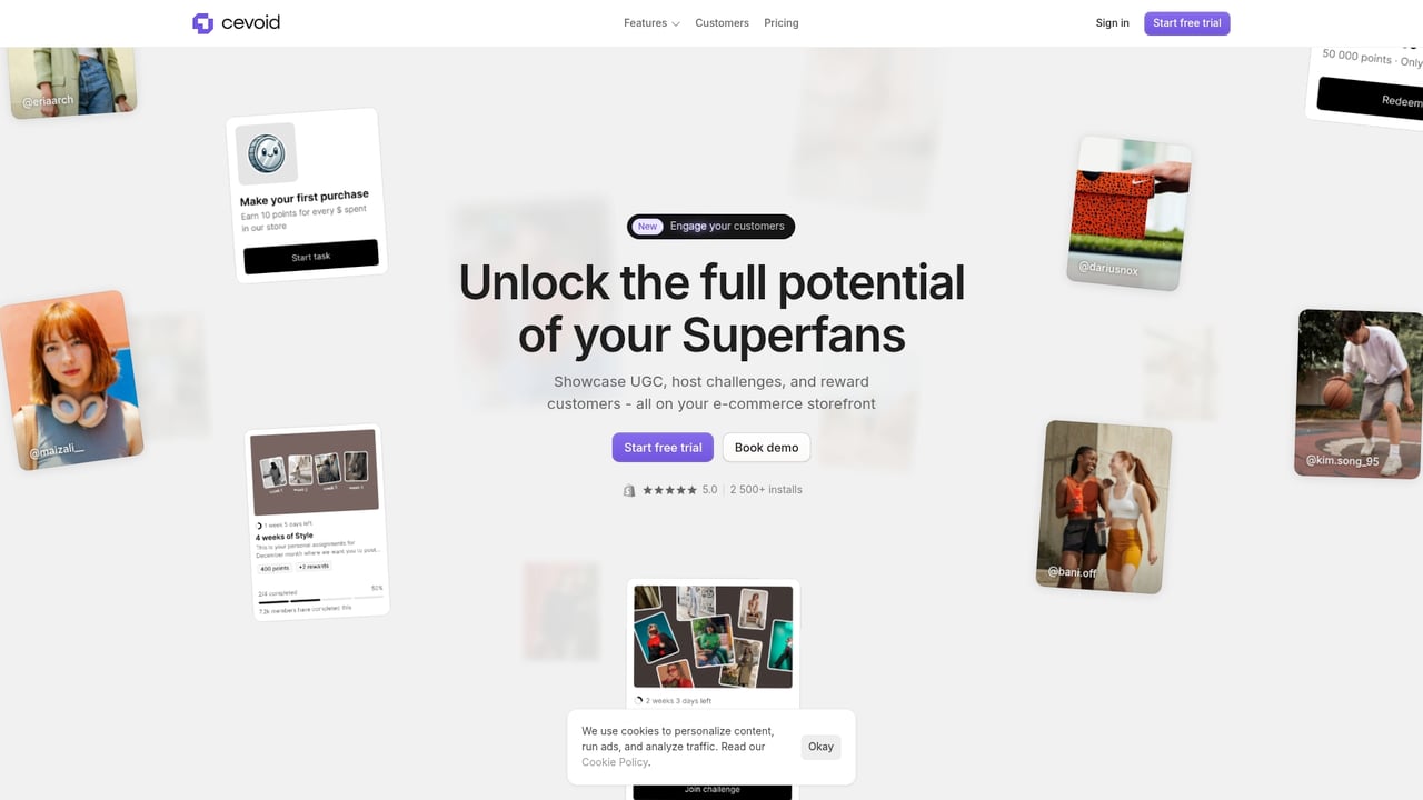 Screenshot of Cevoid website