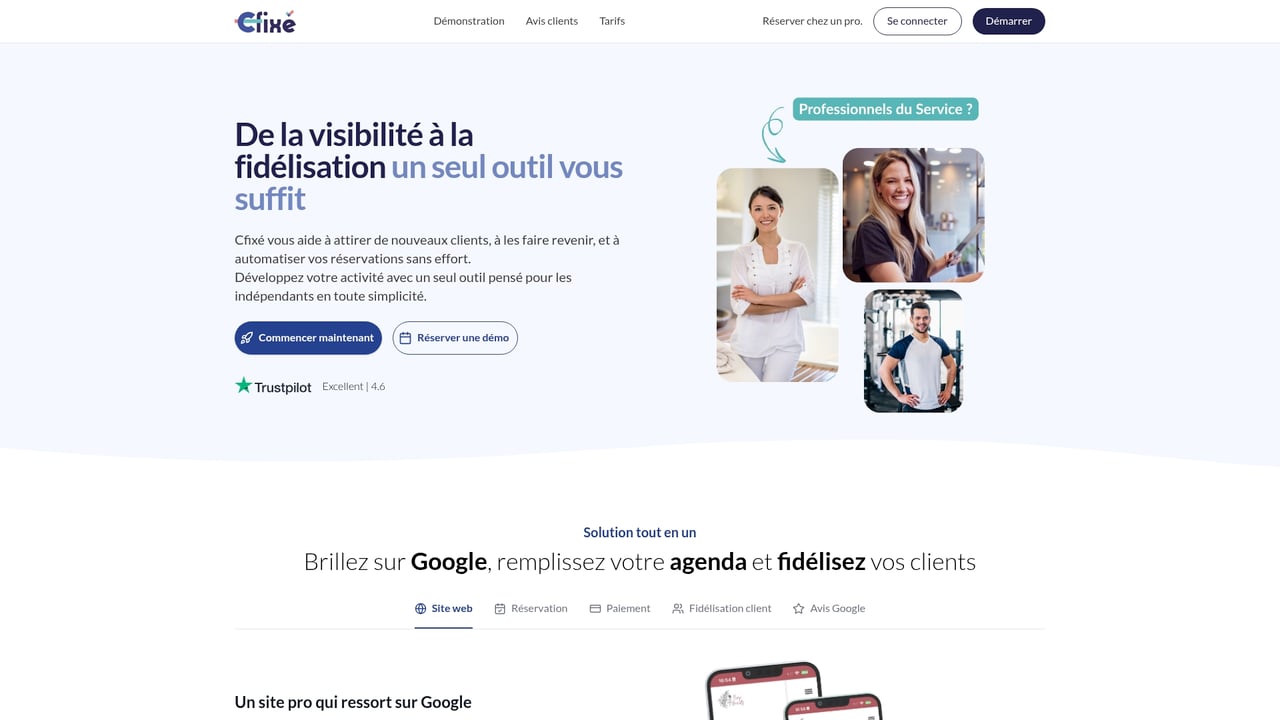 Screenshot of Cfixé website