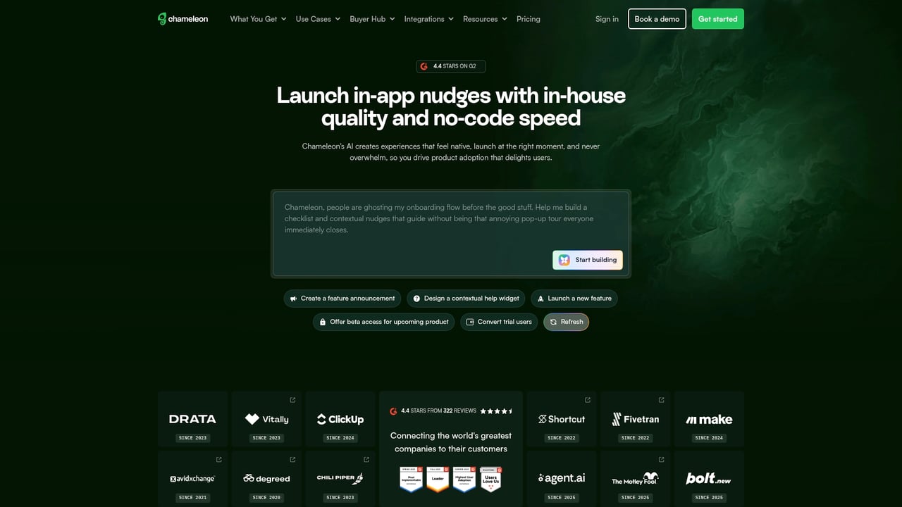 Screenshot of Chameleon website