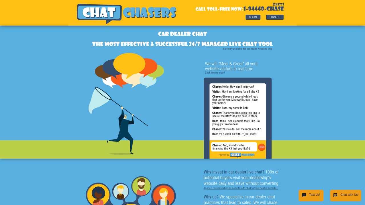 Screenshot of Chat Chasers website