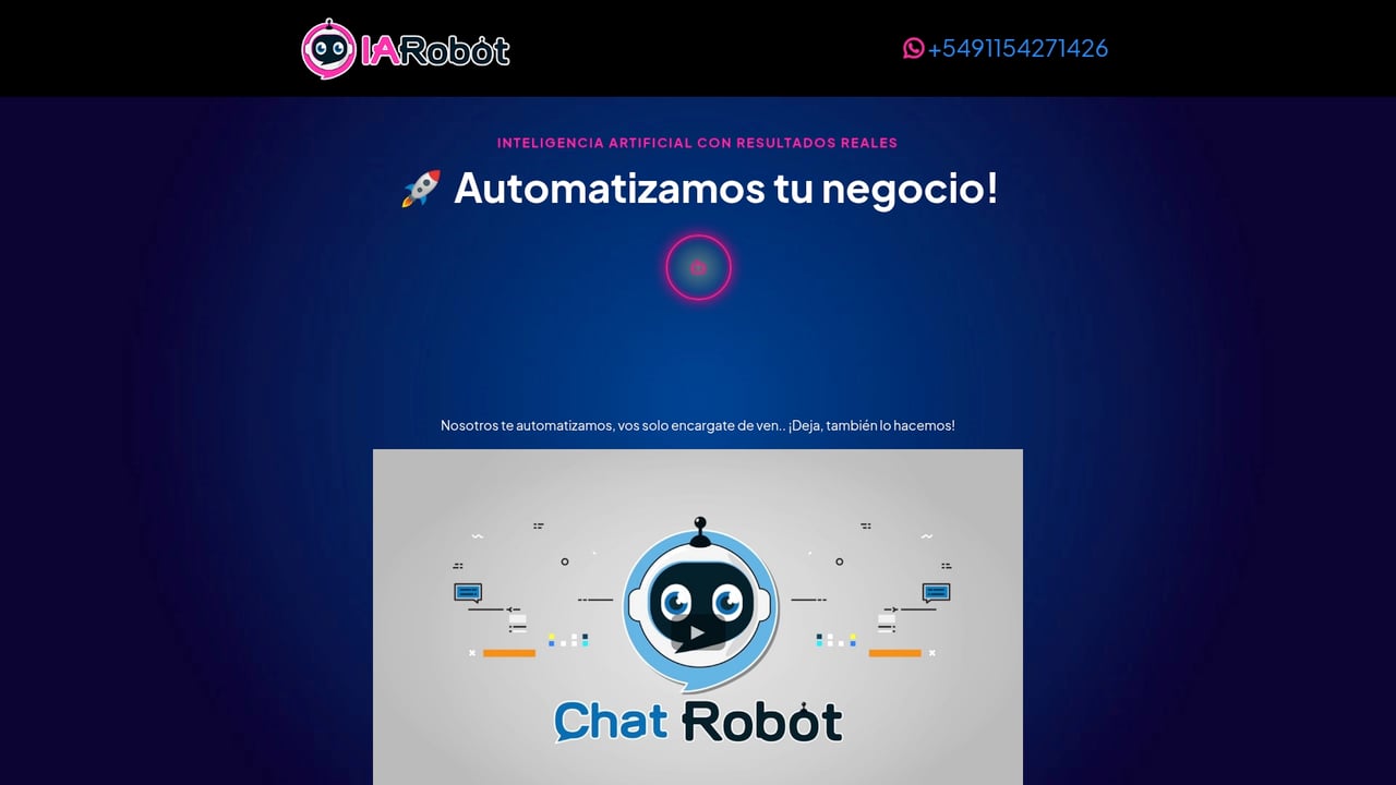 Screenshot of Chat Robot website