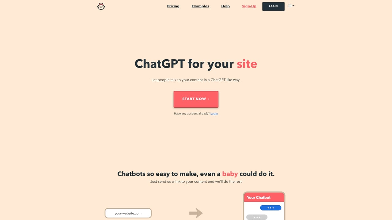 Screenshot of Chatbaby website