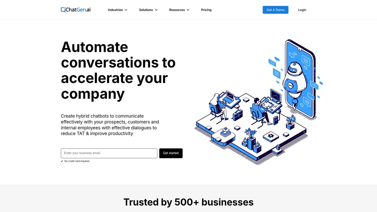Screenshot of ChatGen website