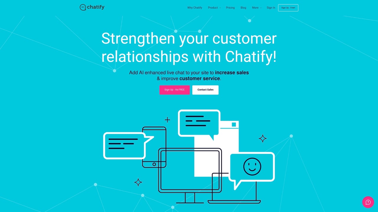 Screenshot of Chatify website