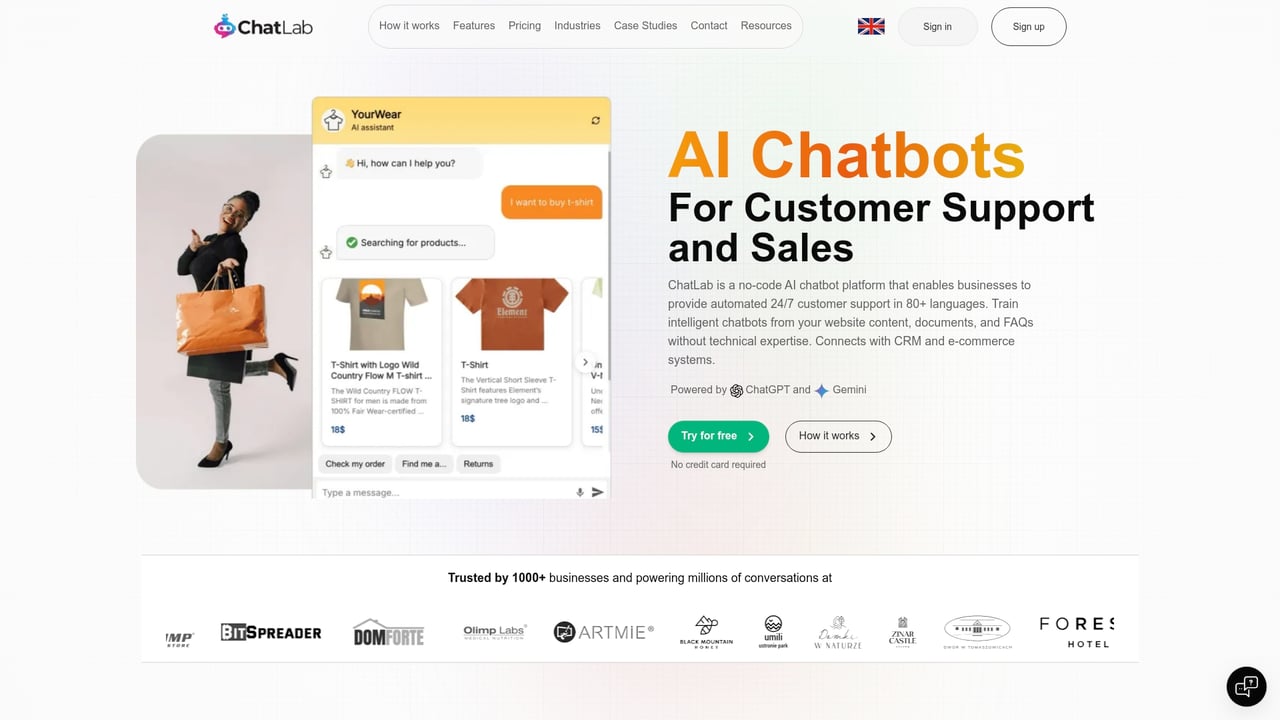 Screenshot of ChatLab website