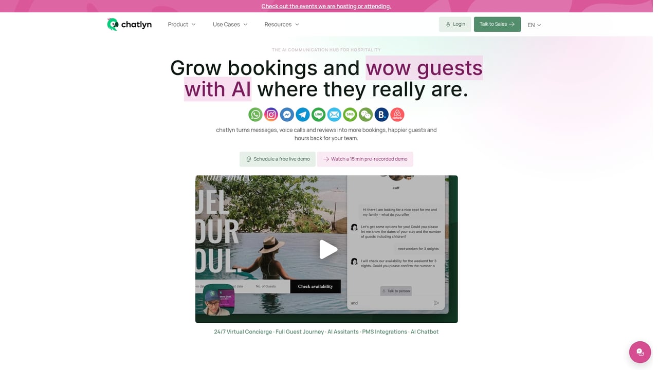 Screenshot of Chatlyn website