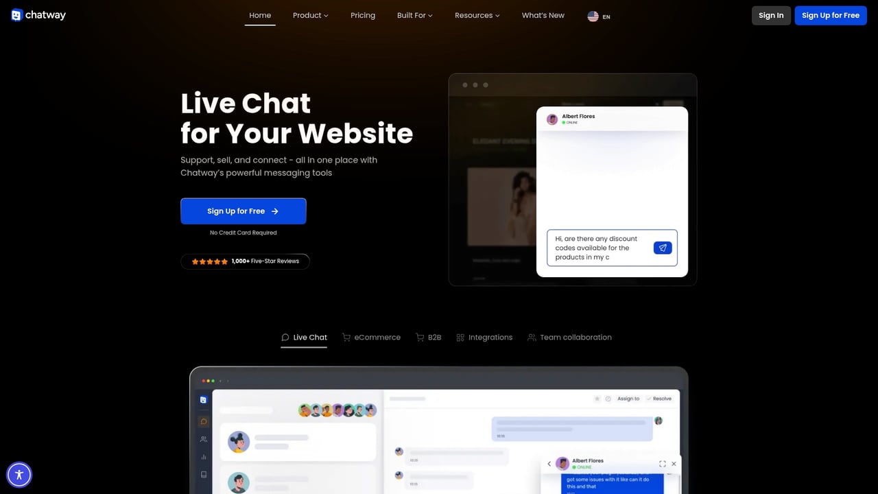 Screenshot of Chatway website