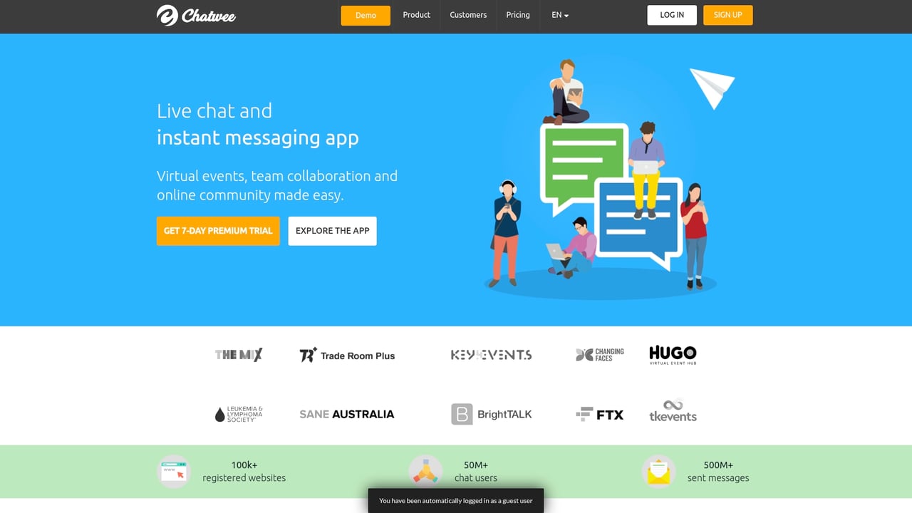 Screenshot of Chatwee website