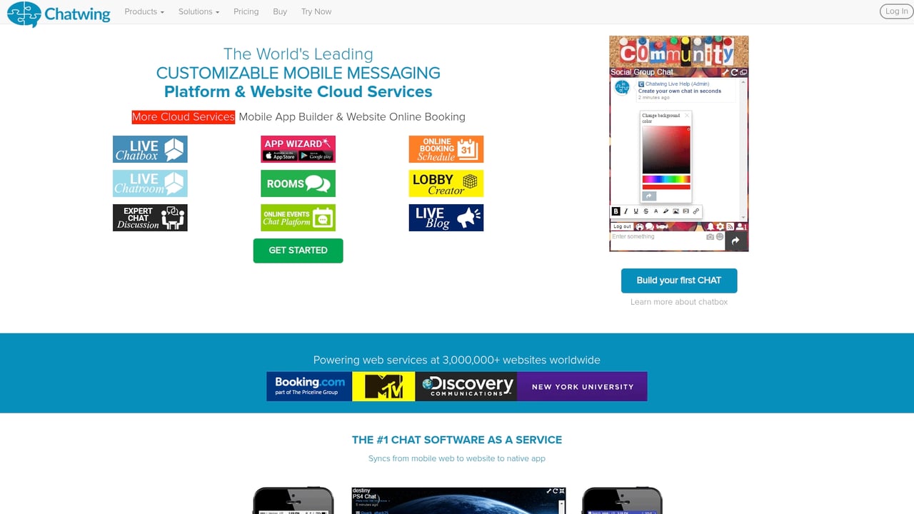 Screenshot of ChatWING website