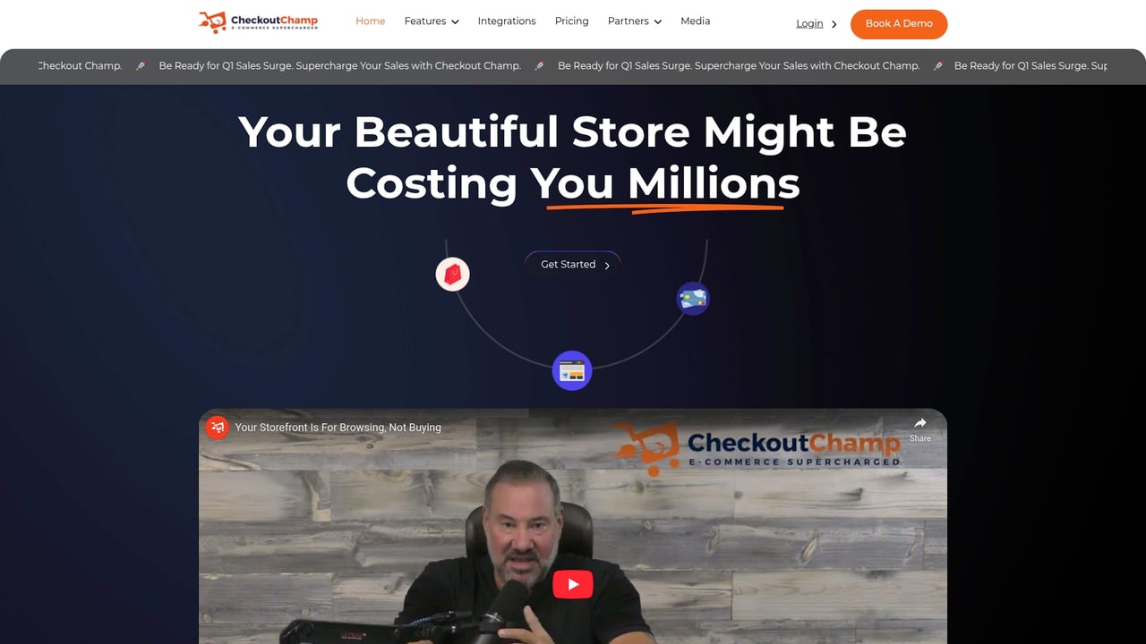 Screenshot of Checkout Champ website