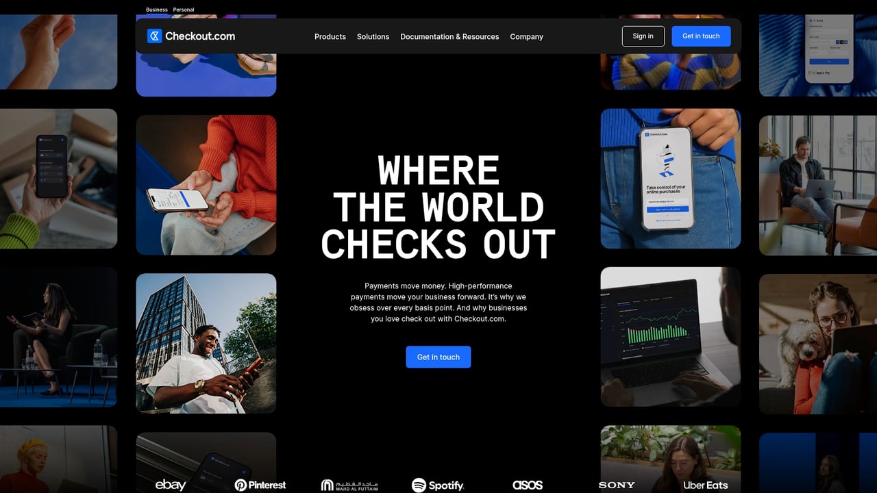 Screenshot of Checkout.com website