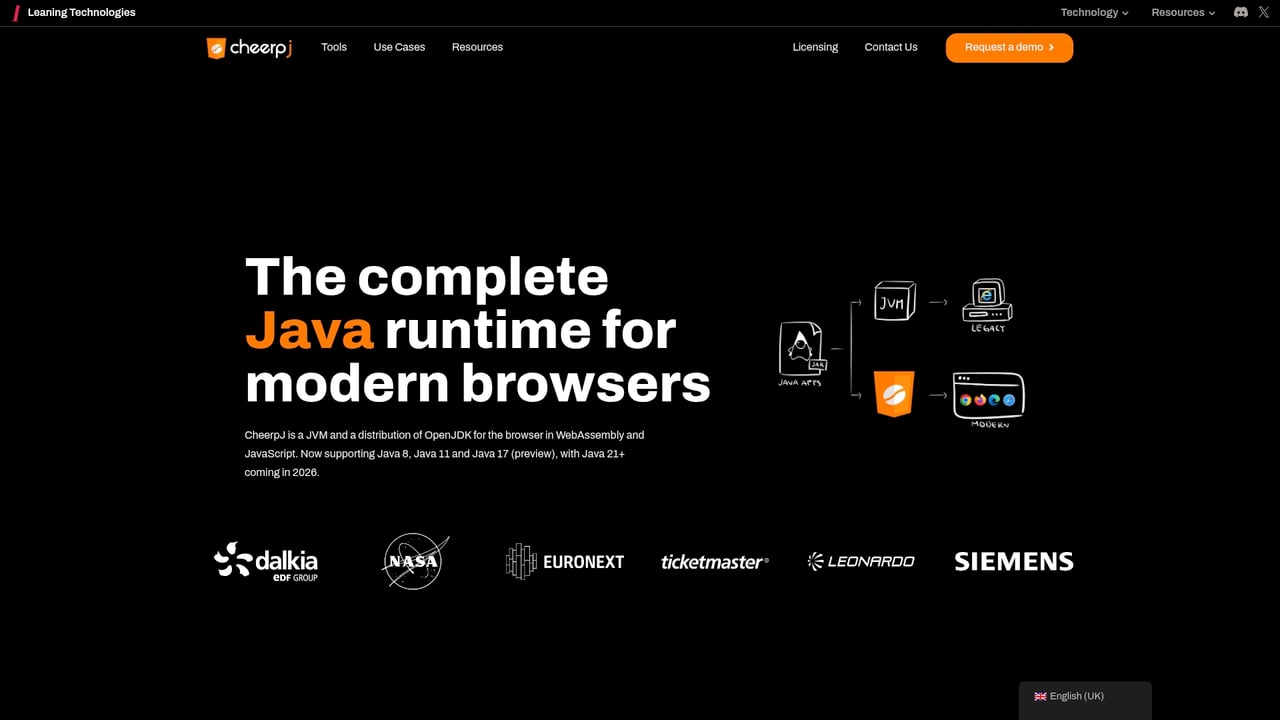 Screenshot of CheerPJ website