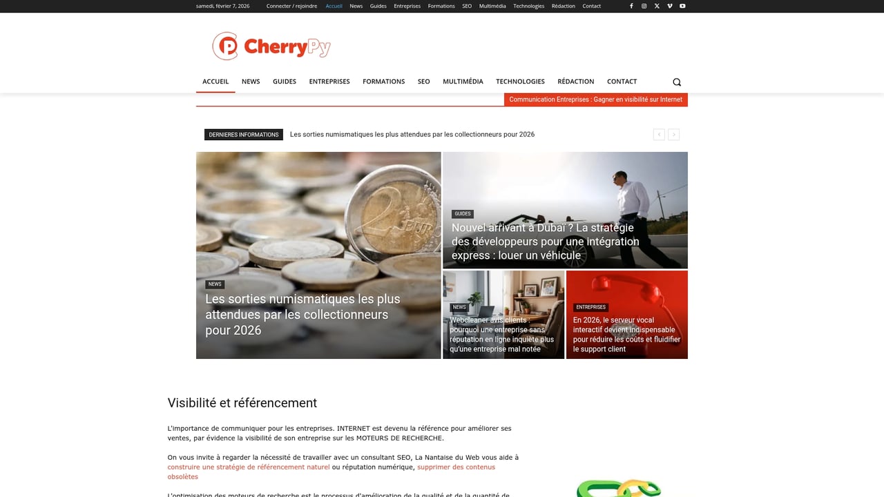Screenshot of CherryPy website