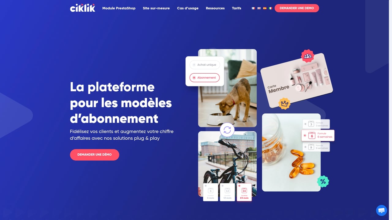 Screenshot of Ciklik website